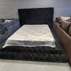 Queen Bed Frame With Mattress Pillow Top 