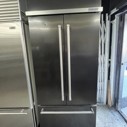KitchenAid Black Stainless Built In 36” Refrigerator French Door