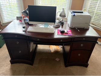 Executive Cherry Wood Desk - Tons of Storage