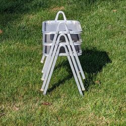 MCM Aluminum Stacking Poolside Tables