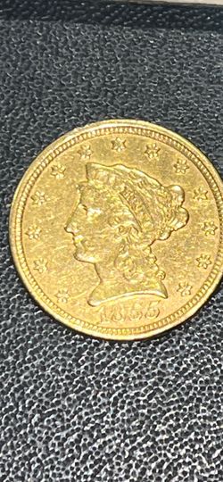 Gold Coin. 1855 Gold Liberty Head $2.50 Coin