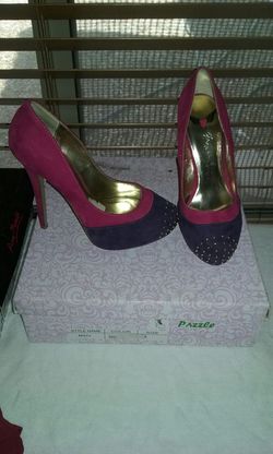 Pink and purple heels