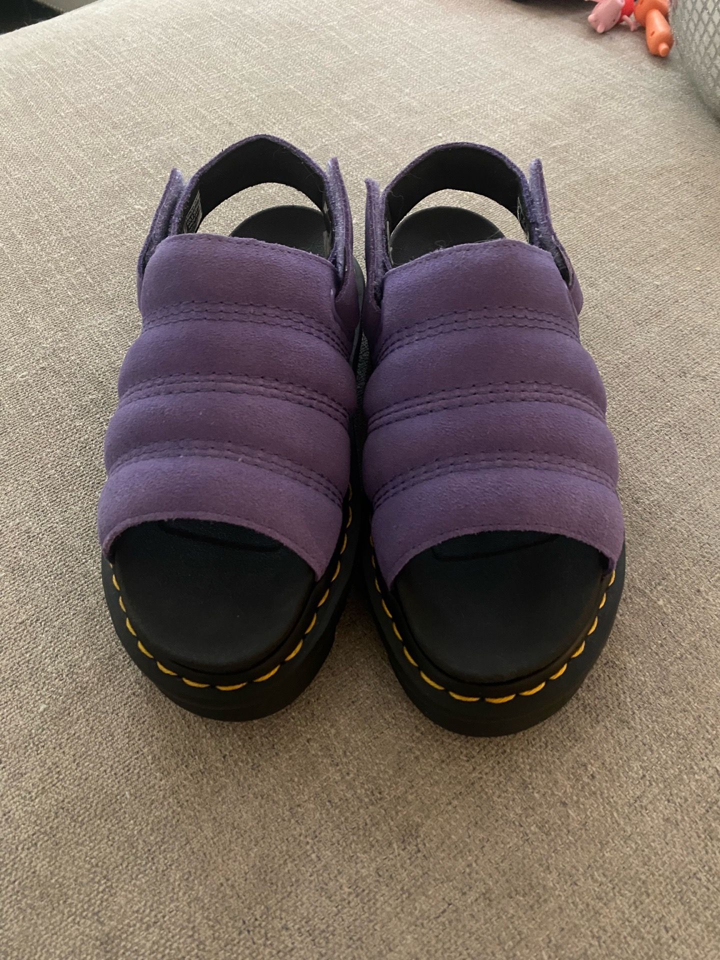 Dr. Martens Kole Zebrilus ankle strap suede upper sandals purple NWOB size 6