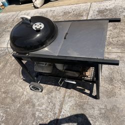 Large Weber Charcoal / Propane Grill W/ Storage & Wheels (P/U Only)