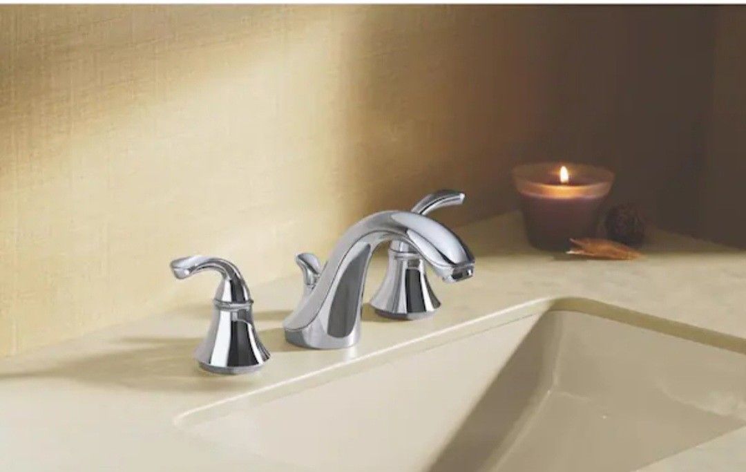 KOHLER
Forte 8 in. Widespread 2-Handle Low-Arc Bathroom Faucet in Polished Chrome with Sculpted Lever Handles
100 EACH FAUCET