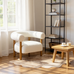 Bryce Modern Boucle Upholstered Armchair with Solid Wood