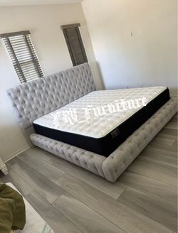 New king bed frame with mattress