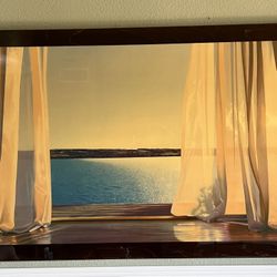 Large horizontal statement piece with deep lacquer shine — “Long Golden Day”- Scandinavian Designs original — $450