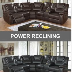 Power Reclining Sectional In Stock For Immediate Delivery 
