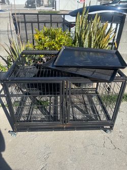 Large dog cage with wheels