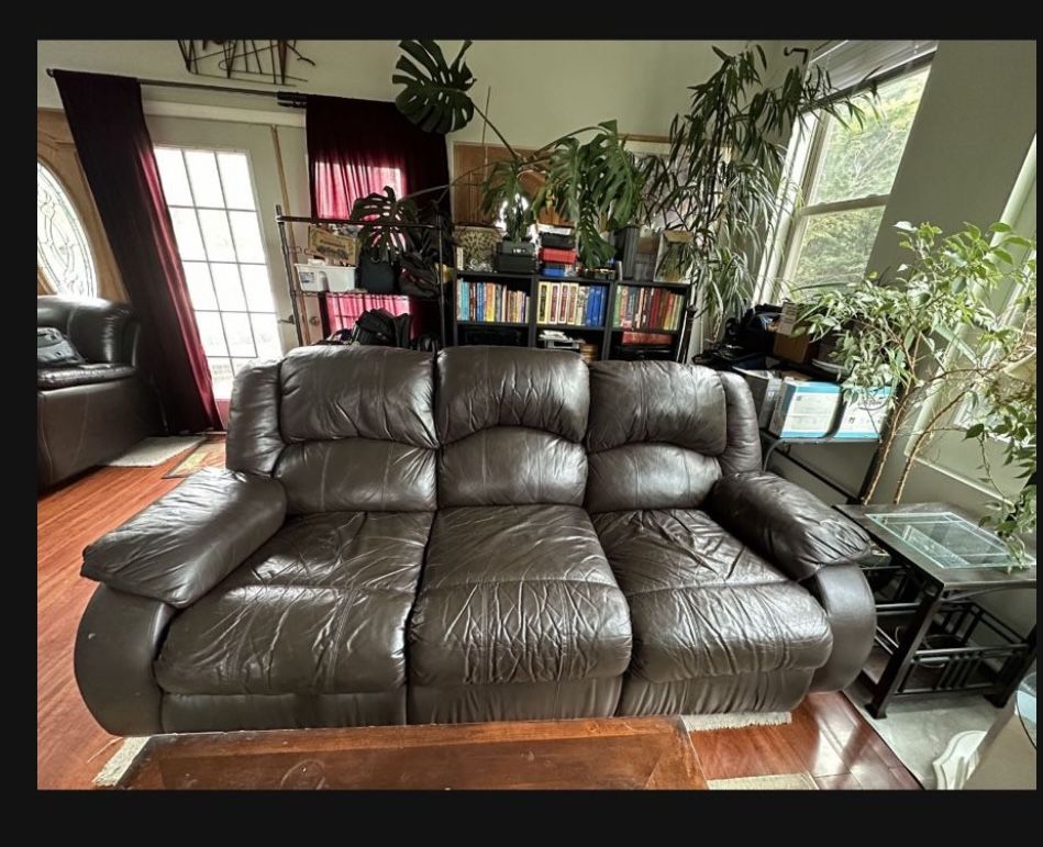 FREE Rich Brown Leather Sofa