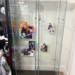 2 Ikea Detolf Glass Display Shelf