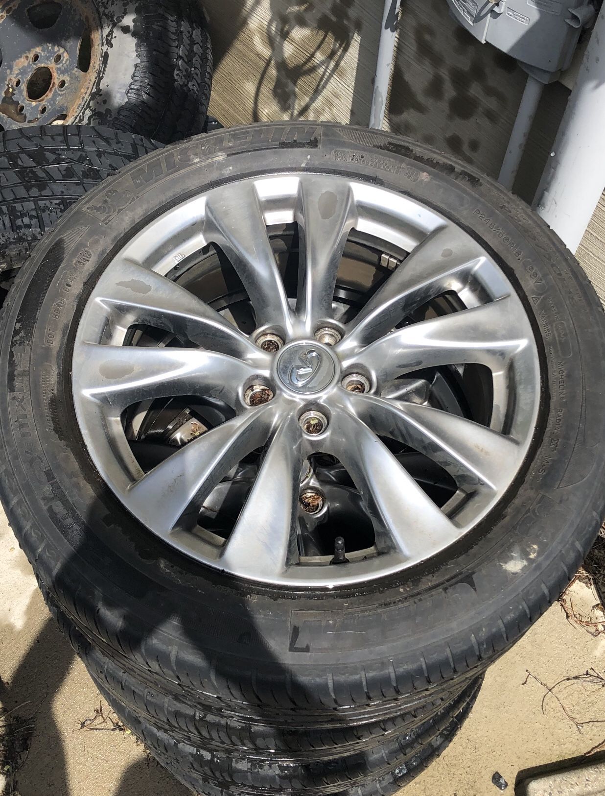 4 USED INFINITY RIMS AND TIRES P245/50R18