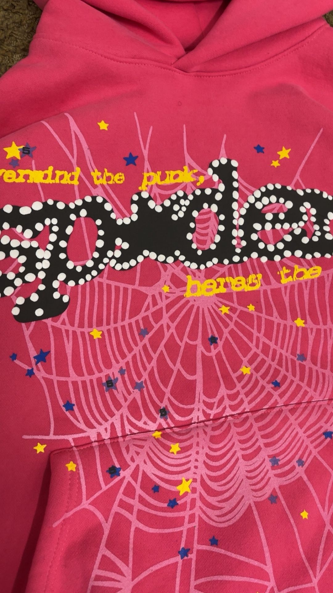 sp5der hoodie pink medium brand new