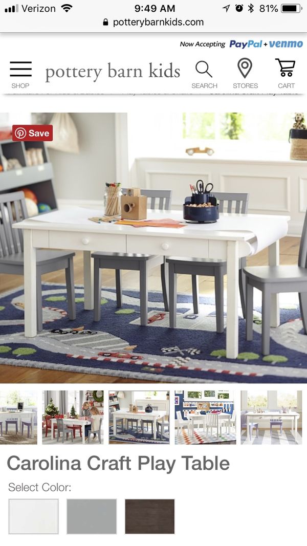 Pottery Barn Carolina Kids Craft Play Table For Sale In