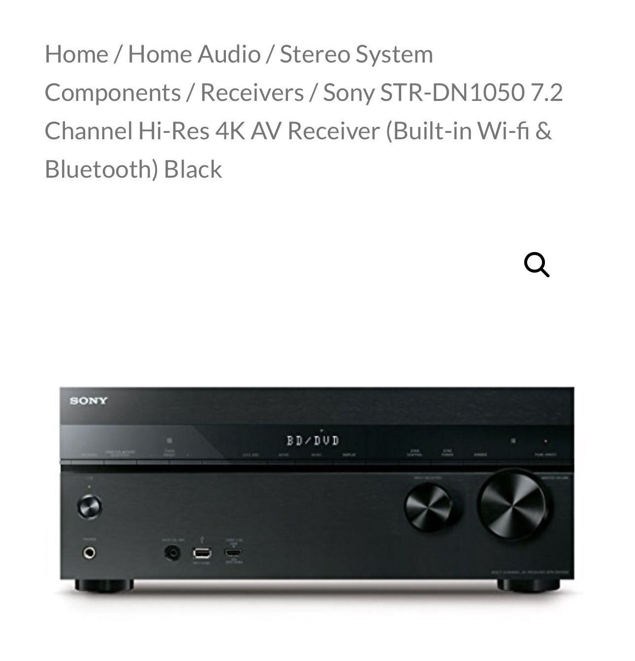 Sony STR-DN1050 7.2 165W 4K Receiver 