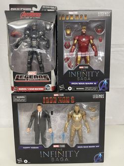 Marvel Legend Iron Man Lot. Iron Man Mark III (Infinity Saga), War Machine (Hulk Buster Wave), Happy Hogan and Iron Man Marl XXI (Infinity Saga)