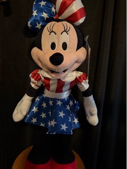 Disney Store Mickey & Minnie Mouse Patriotic Plush Set (Matching Pair)