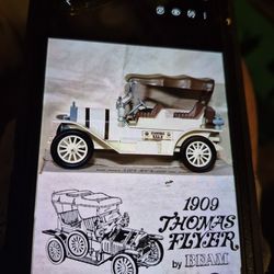 Beam Bourbon Whiskey In 1909 Thomas Flyer IVORY  Decanter