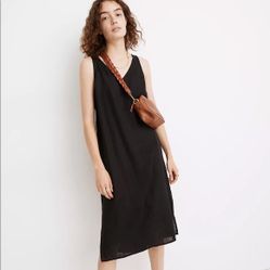 Madewell Linen-blend V-Neck Tank Dress