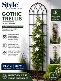 Style Selections Gothic Garden Trellis 21.9"x80.9" Black - New