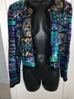 Vintage Sequin Beaded Blazer Jacket