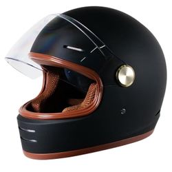 XL Loyoriwy DOT Retro Vintage Full Face Motorcycle Helmet Classic Design for Men Women Lightweight Windproof Vent Cafe Racer & Cruiser Riding, Highway