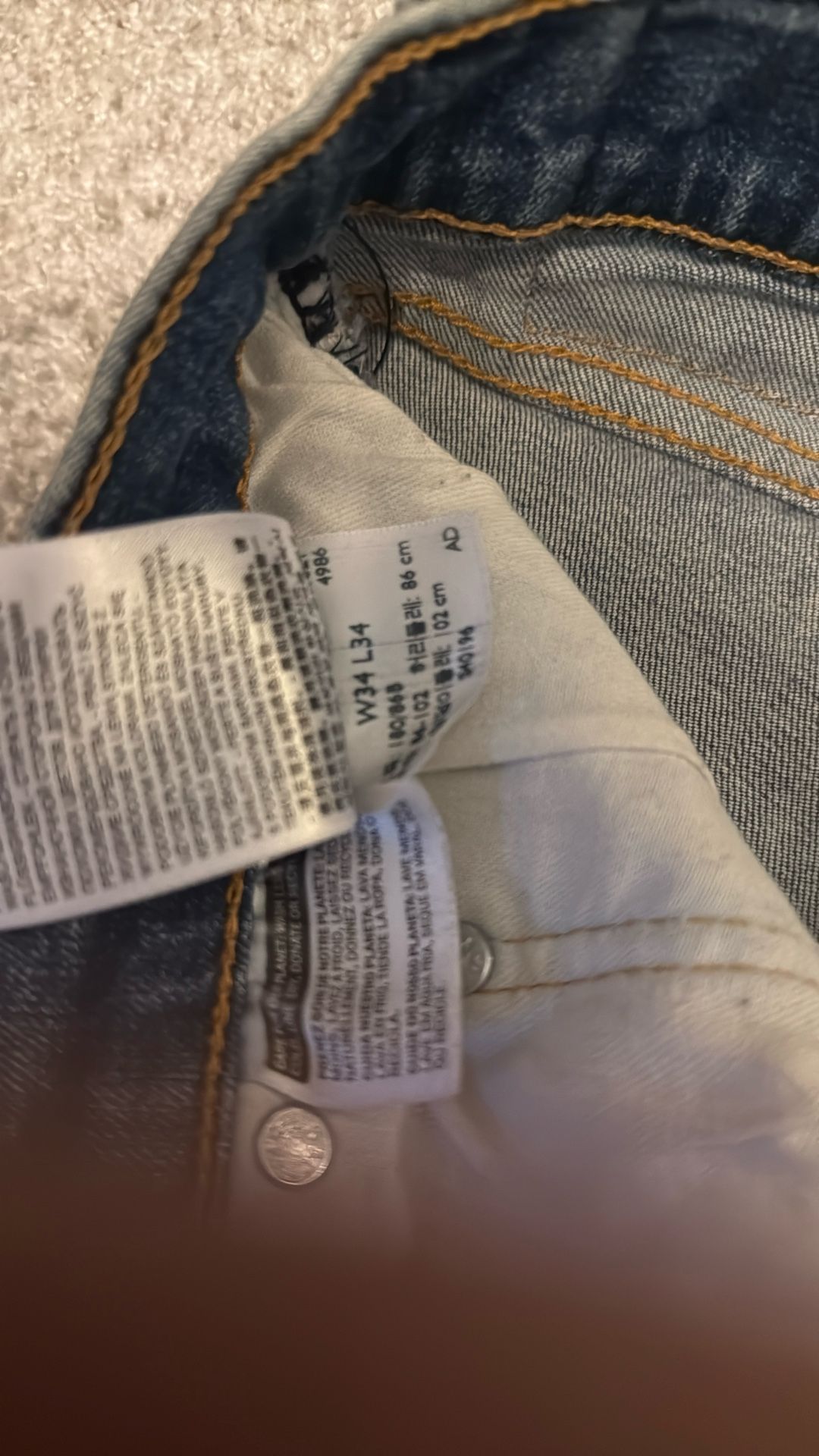 511 Slim Fit Levis 34x34