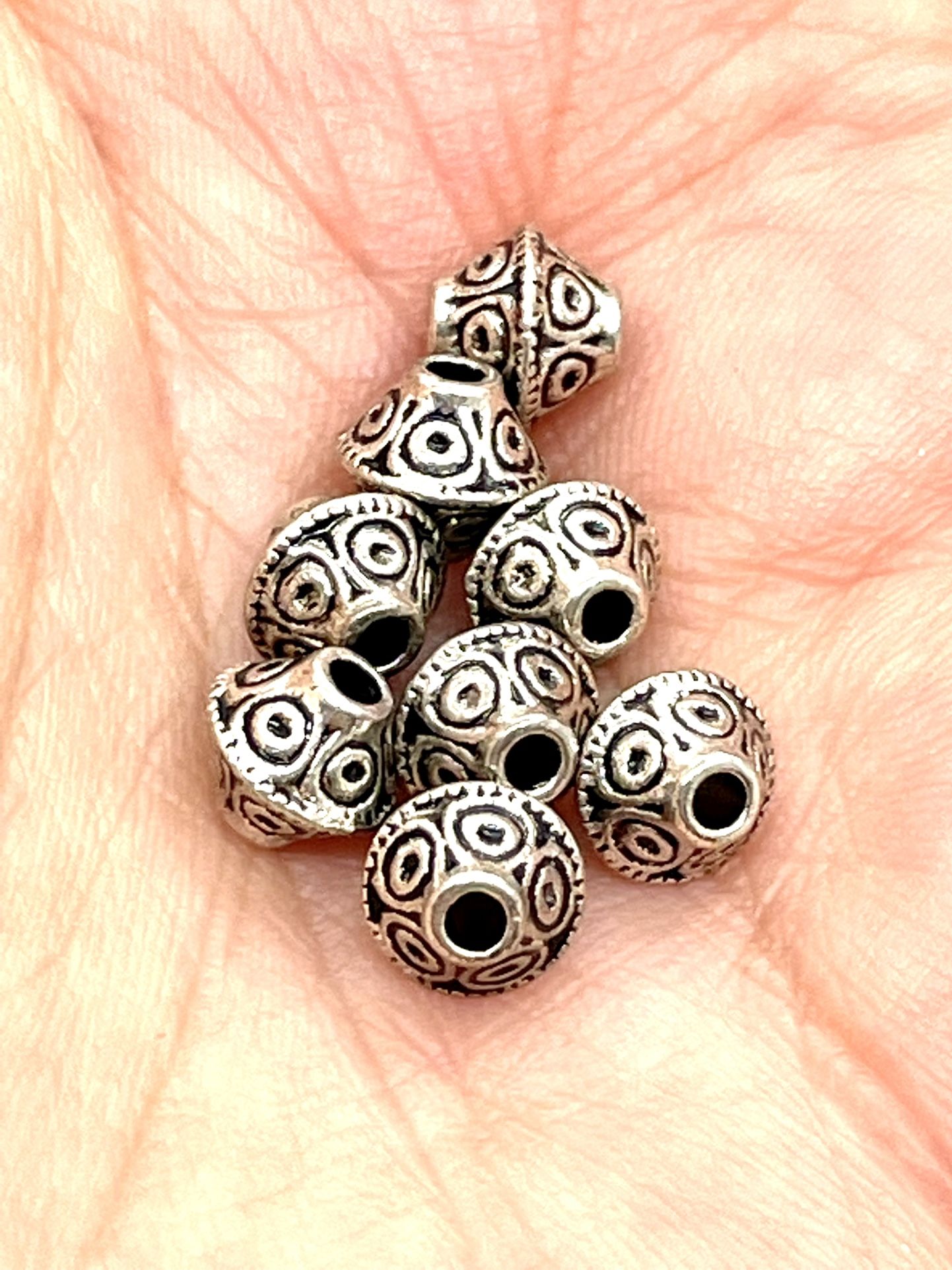 Silver Tone Bicone Beads