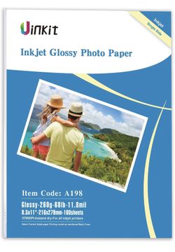 Uinkit 100 Sheets Inkjet Glossy Photo Paper 