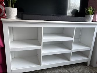 WHITE TV STAND/ BOOKSHELF
