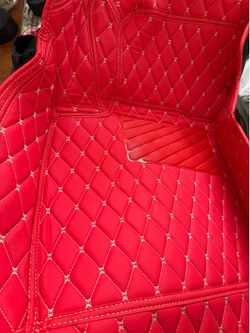 Brand New Red Custom Diamond Quilted Floor Mats for 2018-2022 Honda Accord – Complete 3-Piece Set