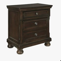 Signature Design by Ashley Porter Classic 2 Drawer Nightstand with Dovetail and Ball-bearing Construction, Dark Brown