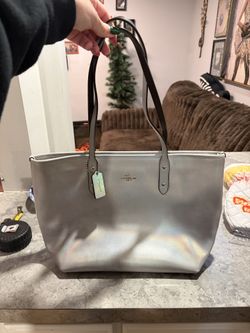 Silver Coach Iridescent Bag 