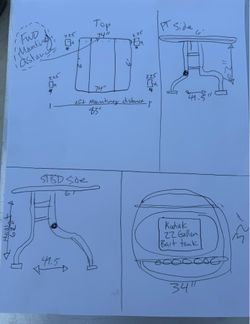 Stainless steel t-top - custom built for Skip Jack Cuddy cabin