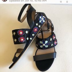 $325 NWT! Tory Burch Estella Jeweled Wedge Sandal