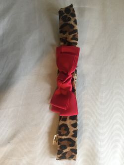 Children’s headband leopard print w/pink bow