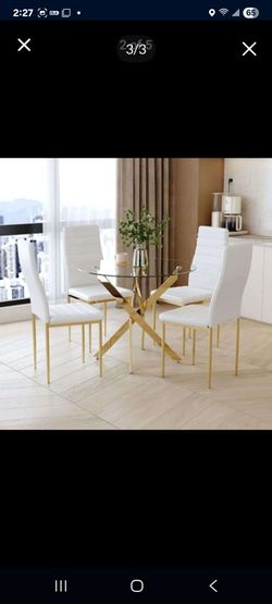Brand New Round Tempered Glass Dining Table for 2-4 with Chromed Legs, 31.5 Inch  Kitchen Table

Cas