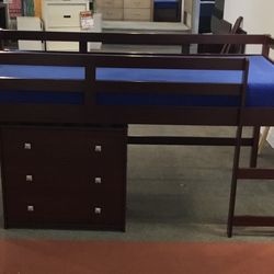 Twin size loft bed frame set