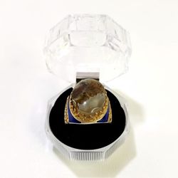 Natural Arabian Gemstone Ring With Silver Frame 925 Size 8.5 USA