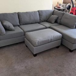 New Gray Sectional Couch Only $50 Down Payment 