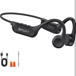 Bone Conduction Headphones Open Ear Bluetooth 5.4 Headset with Mic 10H Playtime Lightweight Secure Fit Earphones IPX6 Waterproof Bluetooth Headphones 