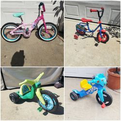 Kids Bike / Spiderman Bike / Tricycle  / Big Wheel -$10 Each