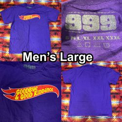 Juice Wrld Club 999 Goodbye & Good Riddance Purple T-Shirt Mens Large Hot Wheels