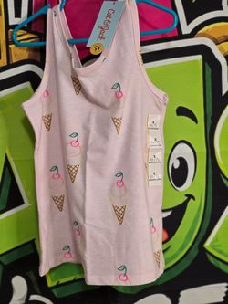 🍦 Cat & Jack Ice Cream Print Tank Top – Size 6/7 🍦