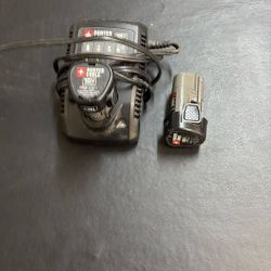 PorterCable 12 V Charger And Two Batteries 