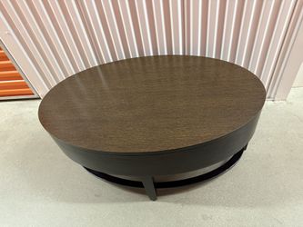 Oval wood coffee table