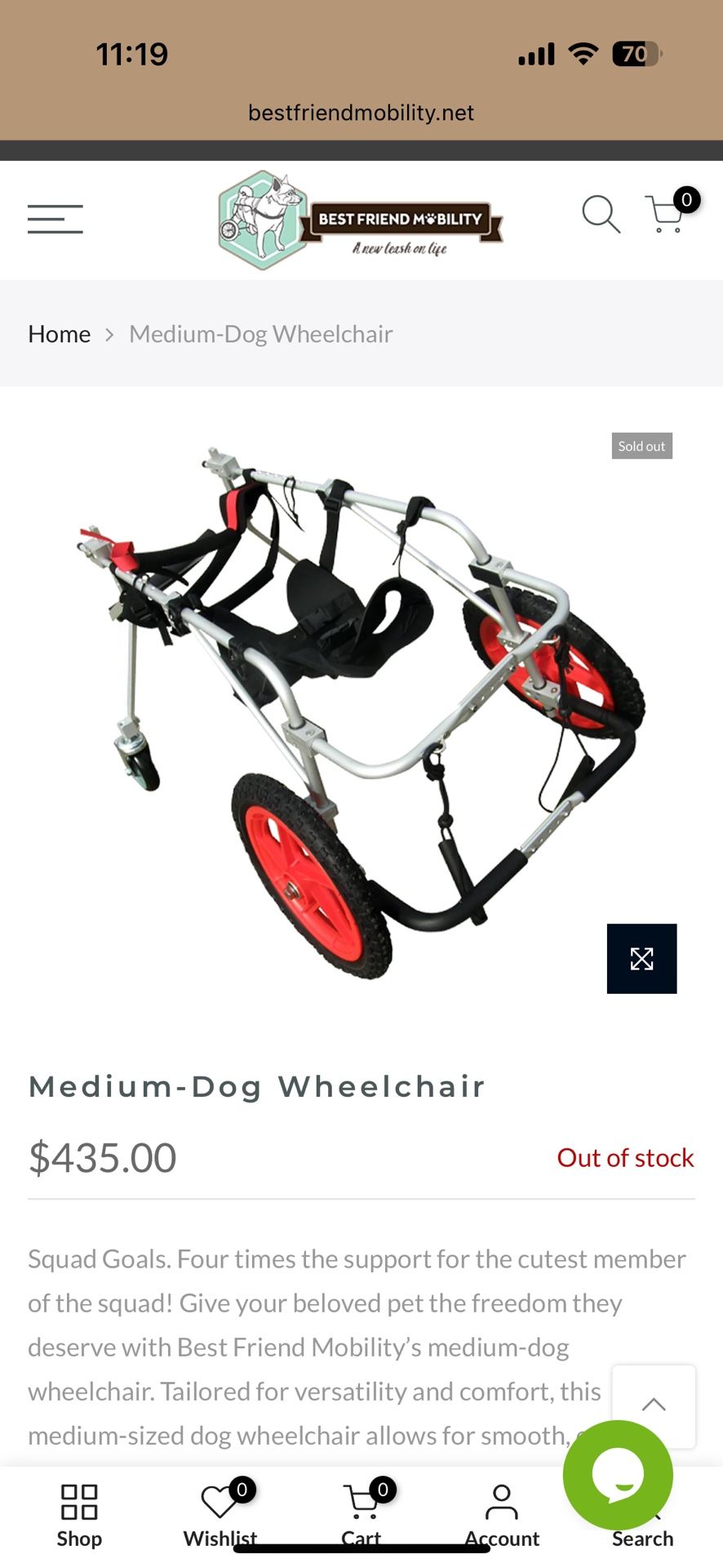 Dog Wheelchair NEW MEDIUM