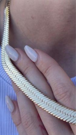 20” silver (rhodium) herringbone necklace
