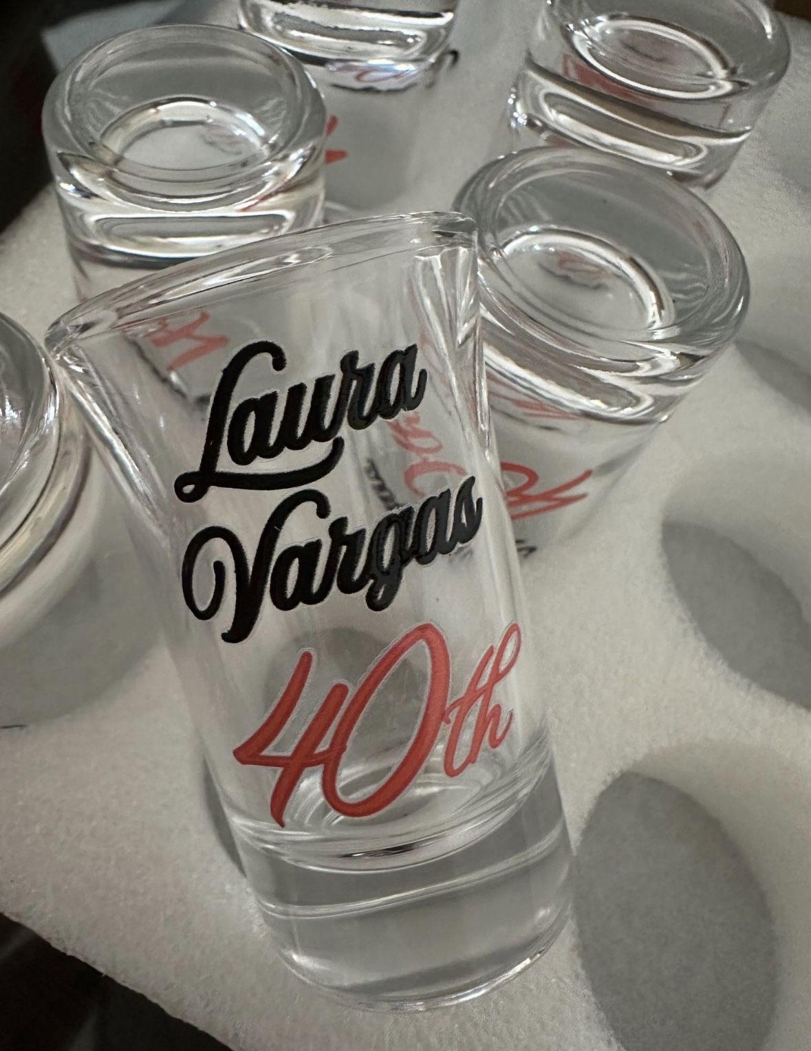 NEW Customized 40th Birthday Party Shot Glass 40 Cumpleaños Fiesta Tequileros